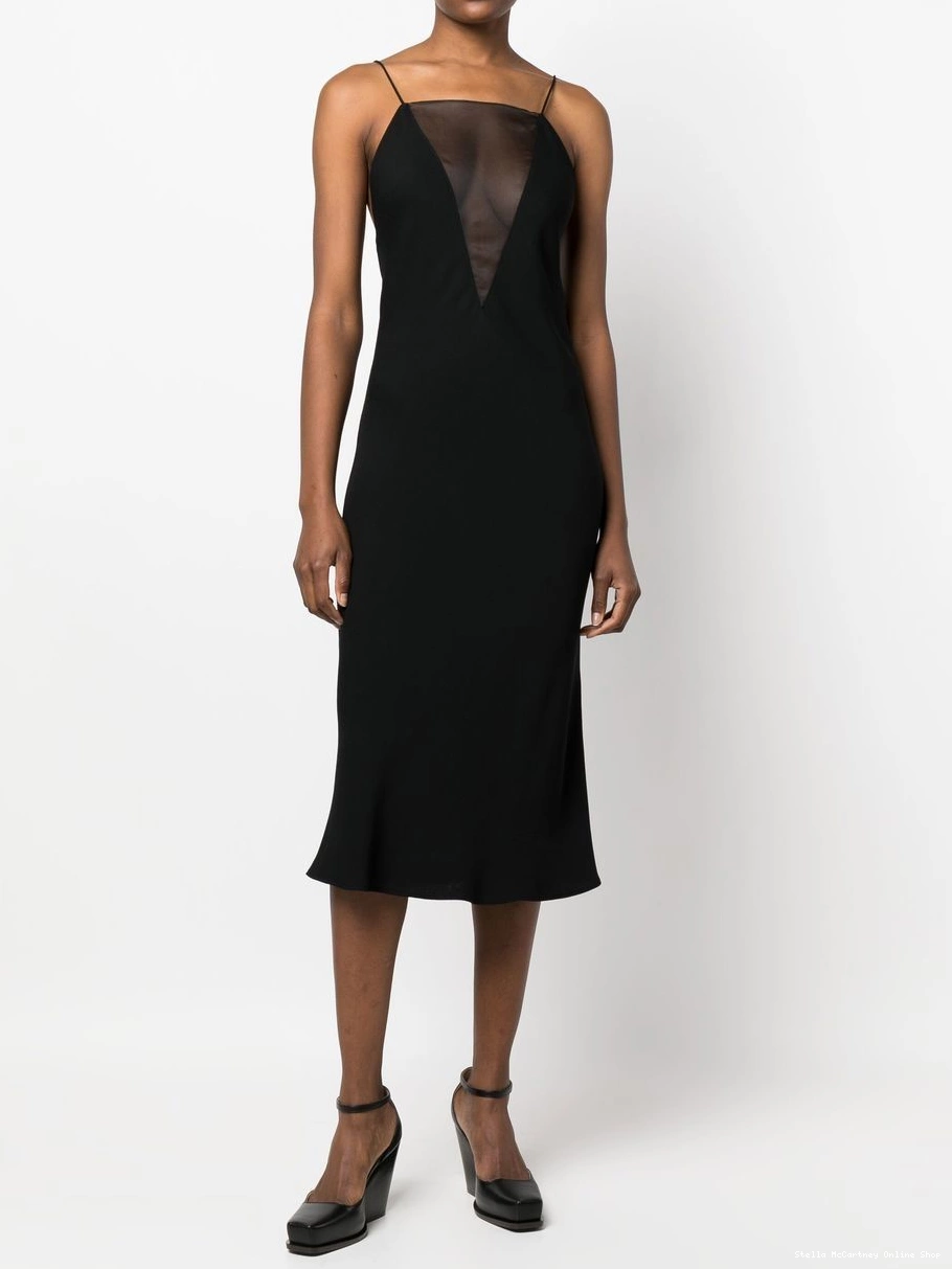Affordable midi dress silk compact Women crepe McCartney Stella 0726